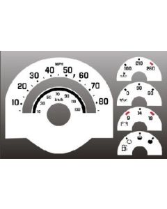 White Face Gauge Instrument Cluster Overlay,Chevrolet® Truck C/K,1988..1994
