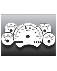 Chevrolet® Blazer White Face Instrument  Cluster Gauge Overlay,Non-Tach,1992..1994