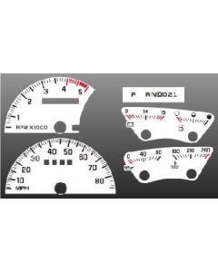 Chevrolet® Blazer Tahoe Z71,White Face Instrument Cluster Gauge Overlay,1992..1994