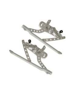 Chevy Truck - Billet Aluminum Hood Hinges, Polished, Fiberglass Hood, 1955-1957