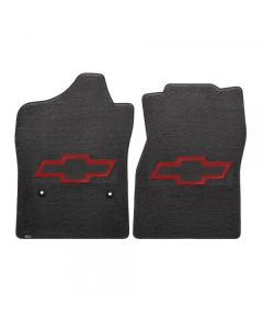 1971-72 Chevy Truck Lloyds Ultimat Black Floor Mats Red Bowtie