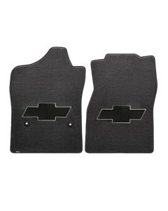 2014-18 Chevy Silverado Lloyds Ultimat Black Front Floor Mats Black Bowtie