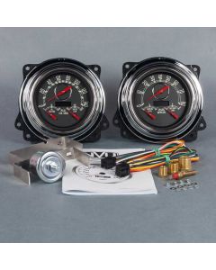 1947-53 Chevy-GMC Truck New Vintage USA Woodward Series 2 Gauge Kit With Tachometer-Black
