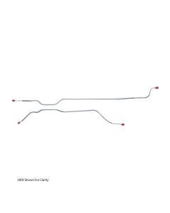 1971-72 Chevy Truck Rear Axle Brake Line Set-1/2 Ton 4WD- Steel