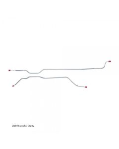 1971-72 Chevy Truck Rear Axle Brake Line Set-1/2 Ton 4WD- Stainless Steel