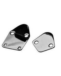Fuel Pump Block-Off Plate; Chrome with No Logo; Fits SB Chevy V8 Engines