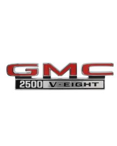 1968-1972 GMC Truck Front Fender Emblem, “GMC 2500 V-Eight”, Sold as a Pair