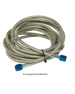 Stainless Steel Braided Hose Line With -4 x   2" Blue Fitting