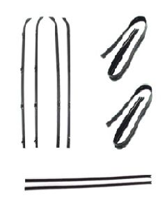 1964-1966 Beltline Molding and Glass Run Channel Kit, Left and Right Hand, 8 Piece Kit, Chrome Beltline molding