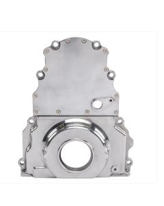 GM LS Aluminum 2 Piece Timing Cover With Cam Sensor Hole, Polished