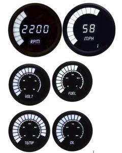 Intellitronix  White Complete Bargraph Gauge Set With Black Bezel