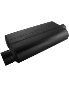 Flowmaster Delta Flow Muffler, 50 Series- 3.00 Offset Inlet / 3.00 Center Outlet -Stainless Steel-Moderate Sound