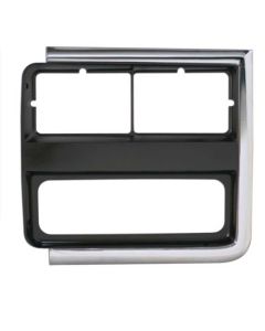 1989-1991 GMC Truck Headlight Bezel, Chrome With Dark Gray, Left