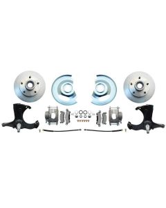 1963-1966 Chevy Truck 5  Lug Power Disc Brake Kit, Front, 8" Booster, Dual Black Oval Master
