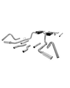 1967-1972 Chevy-GMC Truck Flowmaster American Thunder Dual Exhaust Crossmember Back System, Stainless Steel, 1/2 Ton V8, 2WD