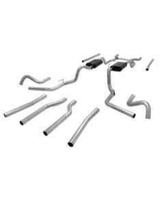 1967-1972 Chevy-GMC Truck Flowmaster American Thunder Dual Exhaust Crossmember Back System, Aluminized Steel, 1/2 Ton V8, 2WD