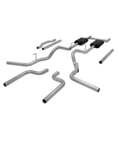 1973-1987 Chevy-GMC Truck Flowmaster American Thunder Dual Exhaust Crossmember Back System, Aluminized Steel, 1/2-3/4 Ton V8, 2WD