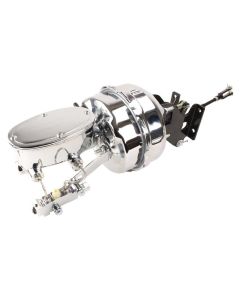 1967-1972 Chevy Truck 9" Dual Chrome Power Booster Conversion Kit Oval Master (Disc/Drum)