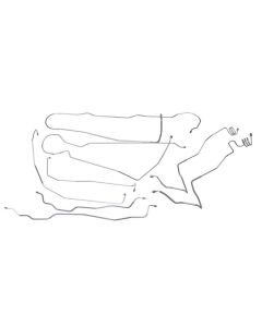 1973-1980 Chevrolet Suburban 4WD 1/2-Ton Power Disc Brake Line Set 8pc, OE Steel