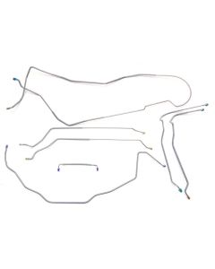 1981-87 Chevrolet/GMC Truck 4WD 1/2-Ton Longbed w/o Load Valve Power Disc Brake Line Set 9pc, Stainless
