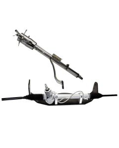 1973-1987 Chevy C10 Power Rack and Pinion Cradle Kit, Polished Stainless Tilt Column, Flaming River