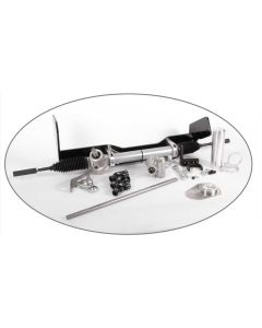 1967-1972 Chevy C10 Power Rack and Pinion Cradle Kit, Polished Floor Shift Tilt Column, Flaming River