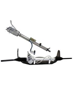 1973-1987 Chevy C10 Power Rack and Pinion Cradle Kit, Mill Finished Tilt Column, Flaming River