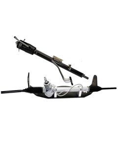 1973-1987 Chevy C10 Power Rack and Pinion Cradle Kit, Black Powdercoat Tilt Column, Flaming River