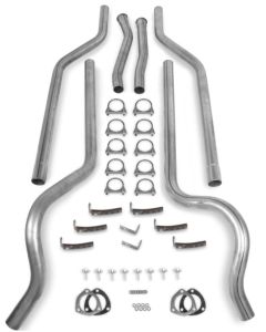 1963-1972 Chevy-GMC Truck Hooker Header Back Dual Exhaust System Without Mufflers,  2WD Longbed-Small Block