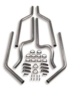 1973-1987 Chevy-GMC Truck Hooker Header Back Dual Exhaust System Without Mufflers,  2WD Longbed-Small Block