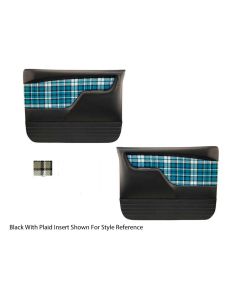 1967-1972 Chevy-GMC Truck TMI Sport X Full Door Panels, Molded, Forest Green With Grey Plaid Insert