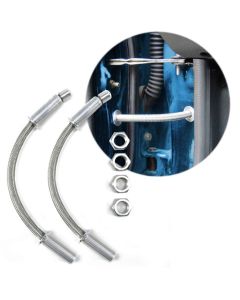 Chevy-GMC Truck Door Jamb Wire Loom Braided Stainless Steel, Nautural, 12"