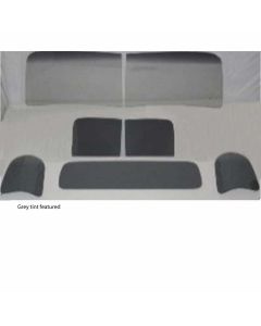 1947-1950 Chevy-GMC Truck Glass Kit-Two Piece Windshield, Small Rear Glass, Grey Tint With Shade