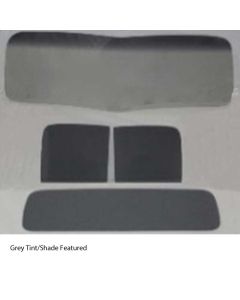 1947-1950 Chevy-GMC Truck Glass Kit-One Piece V-Bend Windshield Standard Rear Glass, Green Tint With Shade Band