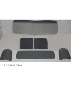 1947-1950 Chevy-GMC Truck Glass Kit-One Piece V-Bend Windshield Small Rear Glass, Grey Tint With Shade Band