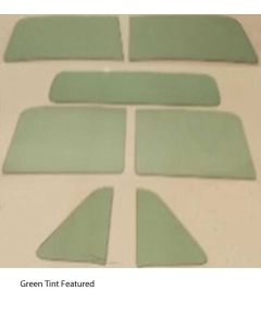 1951-1953 Chevy-GMC Truck Glass Kit-Two Piece Windshield Standard Rear Glass, Green Tint With Shade Band