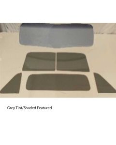 1951-1953 Chevy-GMC Truck Glass Kit, V-Bend Windshield. Standard Rear Glass, Grey Tint With Shade Band