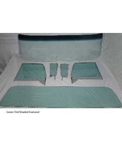 1960-1963 Chevy-GMC Truck Glass Kit, Deluxe/Large Back Glass-Assembled Vent And Door Windows, Chrome Frames-Clear