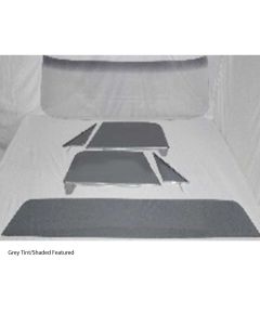 1967 Chevy-GMC Truck Glass Kit With Vent Window In Frames, Door Glass In Channel, Deluxe/Large Back Glass-Green Tint With Shade Band