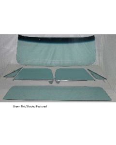 1968-1972 Chevy-GMC Truck Glass Kit With Vent Window In Frames, Door Glass In Channel, Deluxe/Large Back Glass-Grey Tint With Shade Band