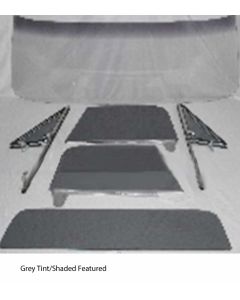 1967 Chevy-GMC Truck Glass Kit With Vent Window Assemblies With Posts, Door Glass In Channel, Small Back Glass-Green Tint With Shade Band