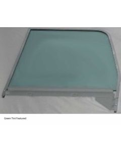 1960-1963 Chevy-GMC Truck Door Glass Assembly With Chrome Frame-Green Tinted Glass, Left
