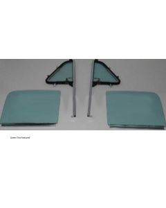 1951-1953 Chevy-GMC Truck Side Window Kit With Assembled Vent Post Assemblies And Door Glasses, Grey Tint
