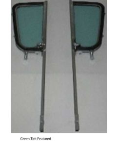 1955-1959 Chevy-GMC Truck Vent Window And Post Assemblies, Chrome Posts-Green Tint