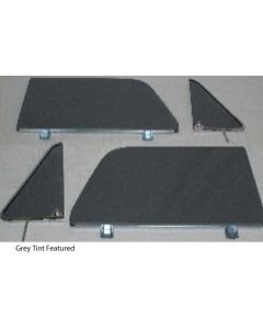 1964-1966 Chevy-GMC Truck Side Window Kit With Assembled Vent And Door Glasses, Grey Tint