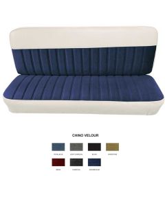 1960-1966 Chevy-GMC Truck Standard Cab Bench Seat Cover-Chino Velour Pleated Inserts With White Vinyl Trim 



