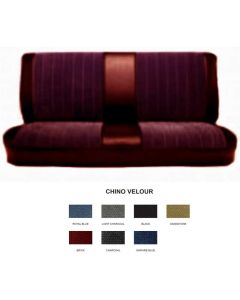 1981-1987 Chevy-GMC Truck Standard Cab Front Bench Seat Cover-Chino Velour Inserts With Matching Vinyl Trim

