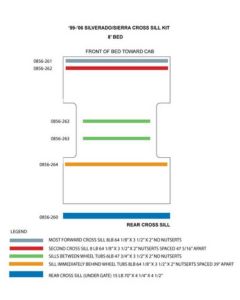 1999-2007 Classic Silverado-Sierra Cross Sill Set, Without Rear Sill,  Fleetside-8 Foot Bed