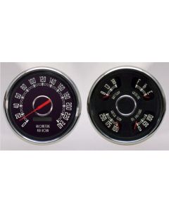 1947-1953 Chevrolet Truck New Vintage USA Woodward Series 2 Gauge Kit - Programmable 240 KPH Speedometer - Quad Gauge(Fuel, Battery, Water Temp. and Oil Pressure) - Black