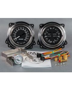 1947-1953 Chevrolet Truck New Vintage USA 1940 Series 2 Gauge Kit - Programmable 140 MPH Speedometer - Quad Gauge(Fuel, Battery, Water Temp. and Oil Pressure) - Black